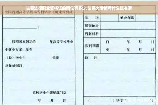 需要法律职业资格证的岗位有多少,法系大专能考什么证书嘛
