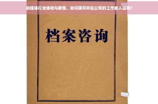 自媒体行业体验与感悟，如何撰写所在公司的工作收入证明？