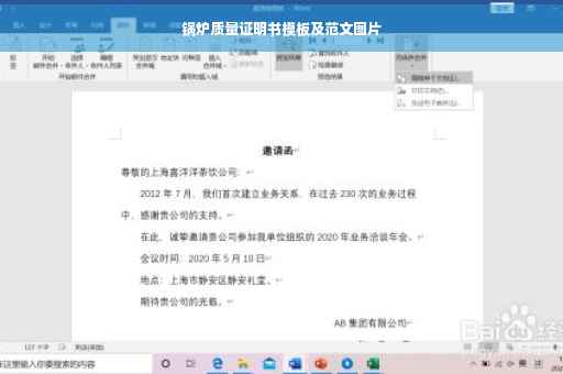 锅炉质量证明书模板及范文图片