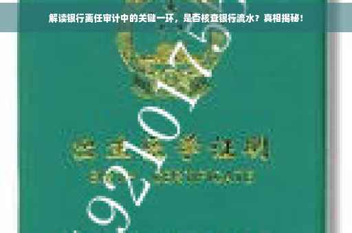 解读银行离任审计中的关键一环，是否核查银行流水？真相揭秘！
