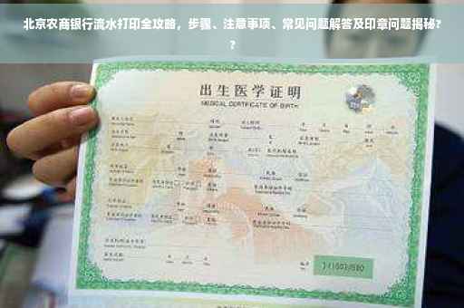 北京农商银行流水打印全攻略，步骤、注意事项、常见问题解答及印章问题揭秘??