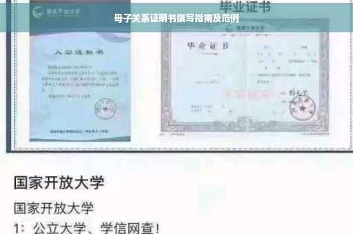 母子关系证明书撰写指南及范例