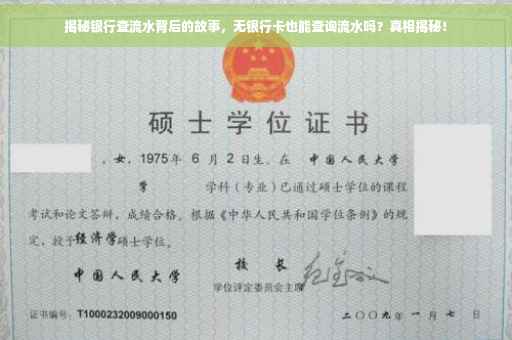 揭秘银行查流水背后的故事，无银行卡也能查询流水吗？真相揭秘！