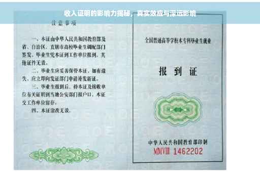 收入证明的影响力揭秘，真实效应与深远影响