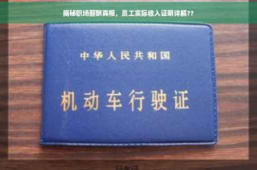 揭秘职场薪酬真相，员工实际收入证明详解??