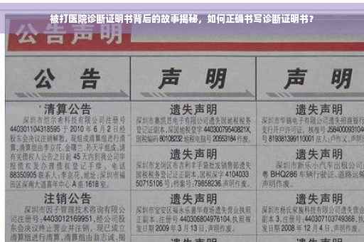 被打医院诊断证明书背后的故事揭秘，如何正确书写诊断证明书？