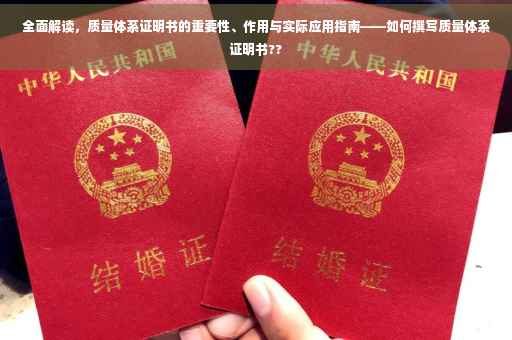 全面解读，质量体系证明书的重要性、作用与实际应用指南——如何撰写质量体系证明书??