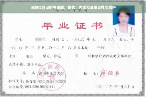 医院诊断证明书详解，格式、内容及其重要性全解析