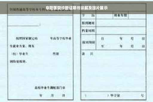 阜阳医院诊断证明书详解及图片展示