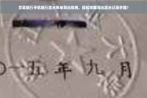 华夏银行手机银行流水账单导出指南，轻松掌握导出流水记录步骤?