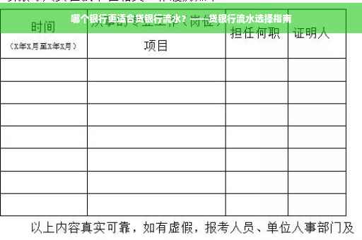 哪个银行更适合贷银行流水？——贷银行流水选择指南