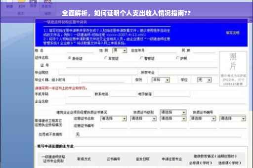 全面解析，如何证明个人支出收入情况指南??