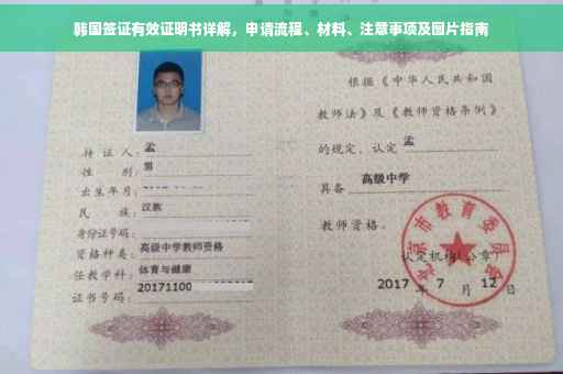 韩国签证有效证明书详解，申请流程、材料、注意事项及图片指南