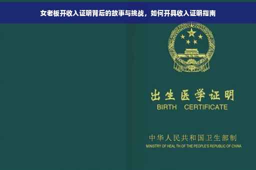 女老板开收入证明背后的故事与挑战，如何开具收入证明指南
