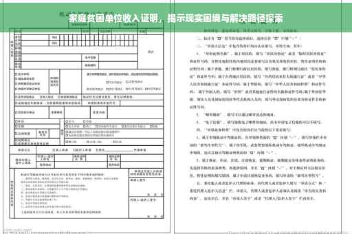 家庭贫困单位收入证明，揭示现实困境与解决路径探索