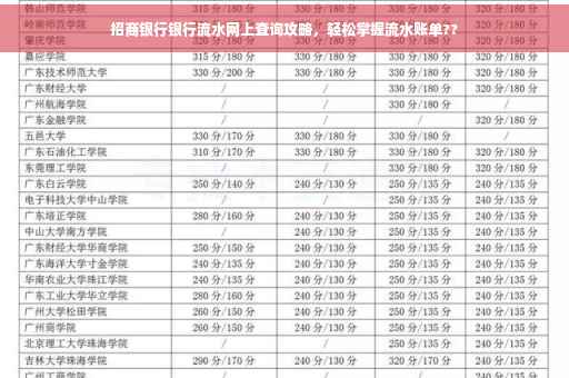 招商银行银行流水网上查询攻略，轻松掌握流水账单??