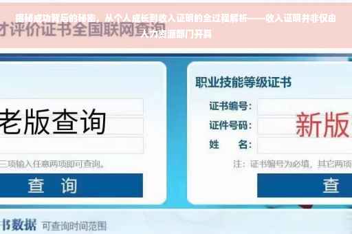 揭秘成功背后的秘密，从个人成长到收入证明的全过程解析——收入证明并非仅由人力资源部门开具