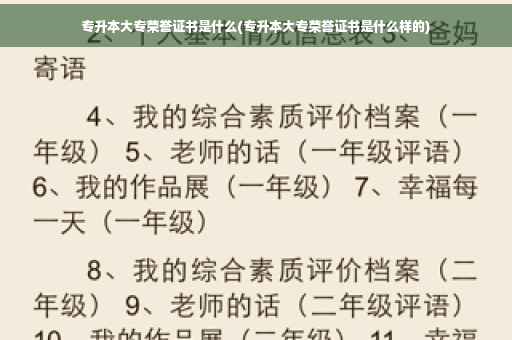 专升本大专荣誉证书是什么(专升本大专荣誉证书是什么样的)