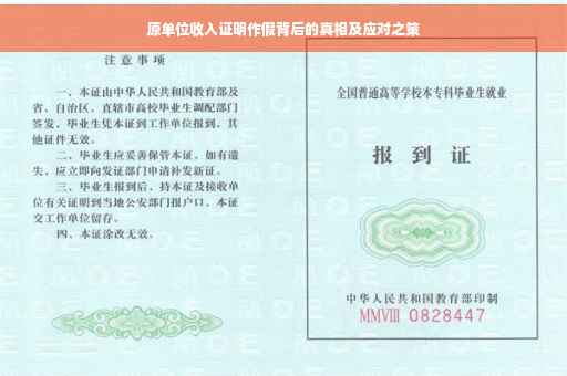 原单位收入证明作假背后的真相及应对之策