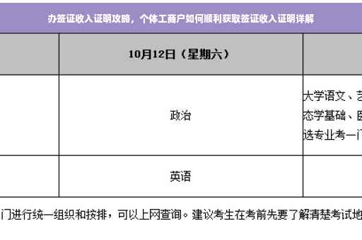 办签证收入证明攻略，个体工商户如何顺利获取签证收入证明详解