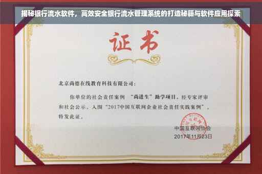揭秘银行流水软件，高效安全银行流水管理系统的打造秘籍与软件应用探索