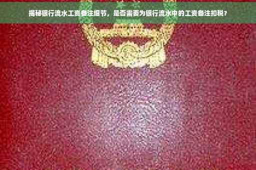 揭秘银行流水工资备注细节，是否需要为银行流水中的工资备注扣税？