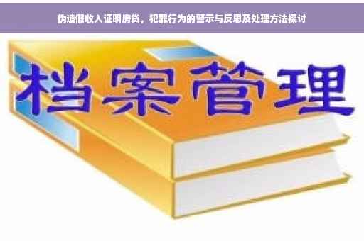 伪造假收入证明房贷，犯罪行为的警示与反思及处理方法探讨
