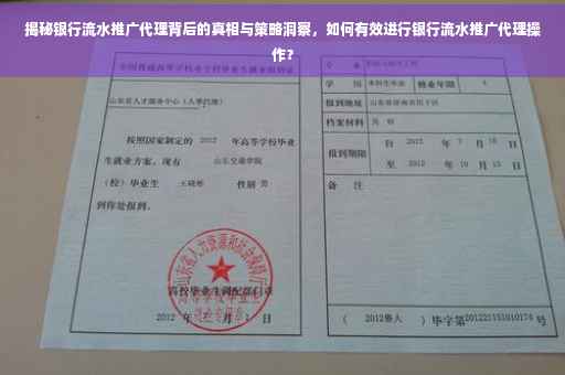 揭秘银行流水推广代理背后的真相与策略洞察，如何有效进行银行流水推广代理操作？