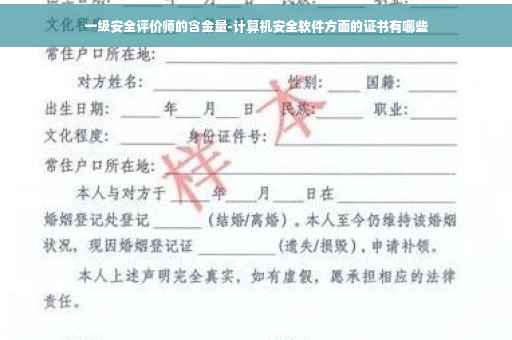 一级安全评价师的含金量-计算机安全软件方面的证书有哪些
