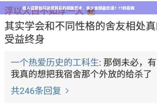 收入证明如何抉择背后的权衡艺术，多少金额最合适？??的指南
