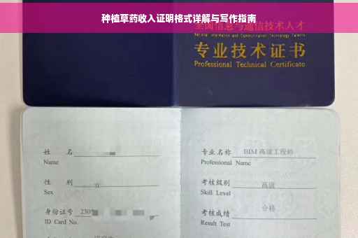 种植草药收入证明格式详解与写作指南
