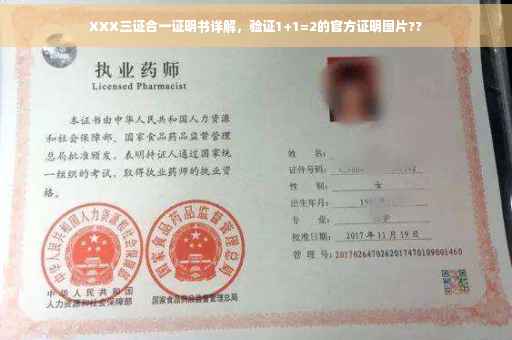 XXX三证合一证明书详解，验证1+1=2的官方证明图片??