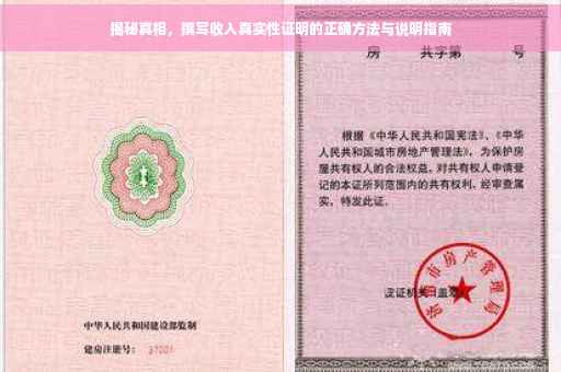揭秘真相，撰写收入真实性证明的正确方法与说明指南