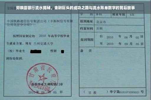 劳埃德银行流水揭秘，金融巨头的成功之路与流水账单数字的背后故事