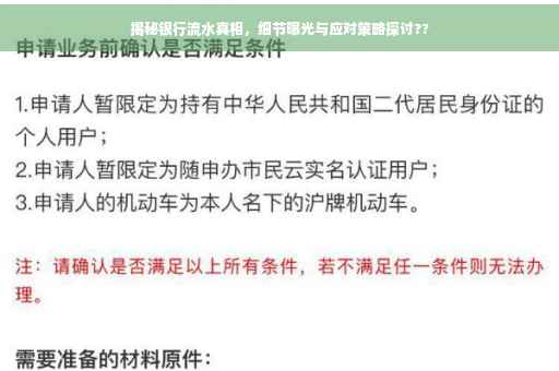 揭秘银行流水真相，细节曝光与应对策略探讨??