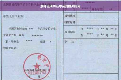 解押证明书范本及其图片指南