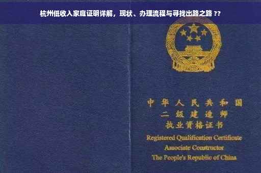 杭州低收入家庭证明详解，现状、办理流程与寻找出路之路 ??