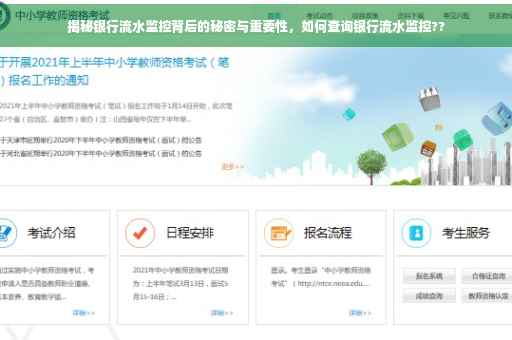 揭秘银行流水监控背后的秘密与重要性，如何查询银行流水监控??