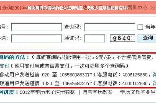 解决房贷申请中的收入证明难题，无收入证明时如何应对？