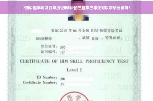 ?初中辍学可以开学历证明吗?初三辍学三年还可以拿毕业证吗?