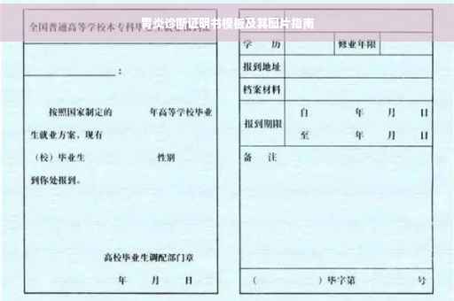 胃炎诊断证明书模板及其图片指南