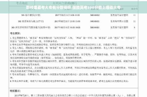 职校里面考大专有分数线吗,技能高考350分能上哪些大专