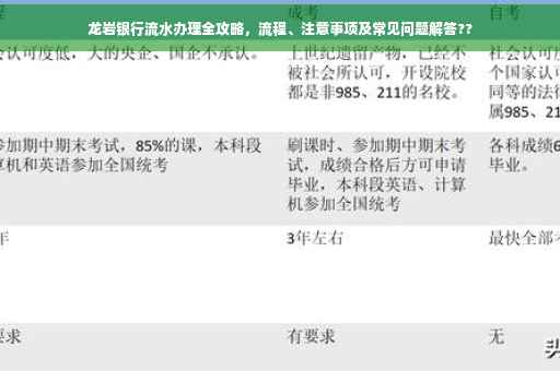 龙岩银行流水办理全攻略，流程、注意事项及常见问题解答??