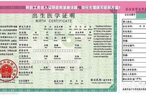 税前工资收入证明避税策略详解，如何合理撰写避税方案？