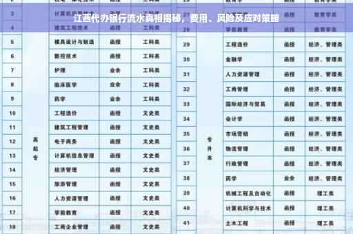 江西代办银行流水真相揭秘，费用、风险及应对策略