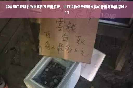 货物进口证明书的重要性及应用解析，进口货物必备证明文件的作用与功能探讨 ?⚡️