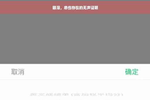 眼泪，悲伤存在的无声证明