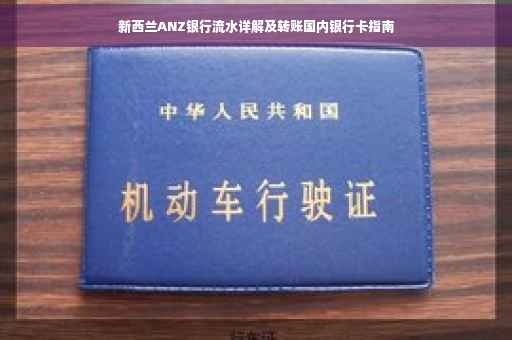 新西兰ANZ银行流水详解及转账国内银行卡指南