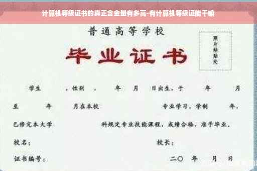 计算机等级证书的真正含金量有多高-有计算机等级证能干嘛