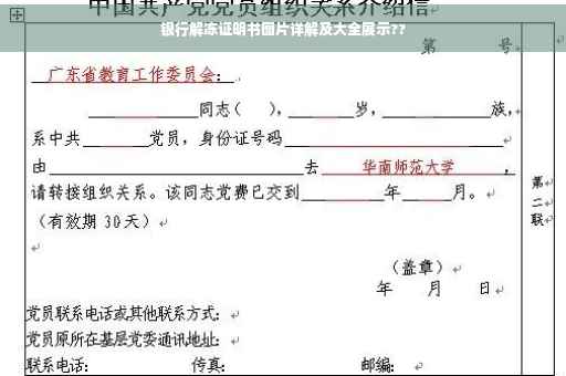 银行解冻证明书图片详解及大全展示??